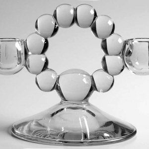 Imperial Glass Ohio candle wick clear double light